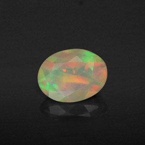 1.06 ct Multicolor Opal Gemstone, Opal Gem in Oval Facet Shape for Sale.