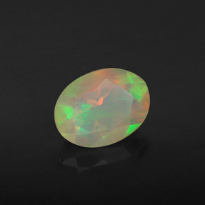 1.06 ct Multicolor Opal Stone, Natural Opal in Oval Facet Shape for Sale
