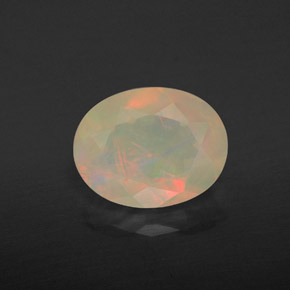 1.29 ct Multicolor Opal Gemstone, Opal Gem in Oval Facet Shape for Sale.
