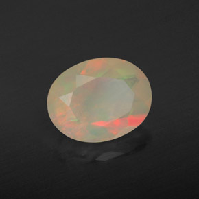 1.29 ct Multicolor Opal Stone, Natural Opal in Oval Facet Shape for Sale
