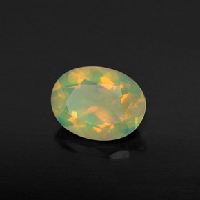 0.94 ct Multicolor Opal Stone, Natural Opal in Oval Facet Shape for Sale