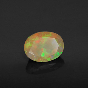 0.98 ct Multicolor Opal Stone, Natural Opal in Oval Facet Shape for Sale