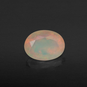 0.88 ct Multicolor Opal Gemstone, Opal Gem in Oval Facet Shape for Sale.