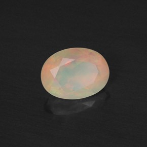 0.88 ct Multicolor Opal Stone, Natural Opal in Oval Facet Shape for Sale