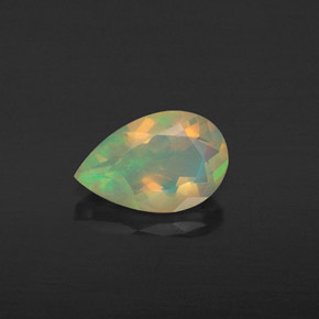 0.58 ct Multicolor Opal Gemstone, Opal Gem in Pear Facet Shape for Sale.