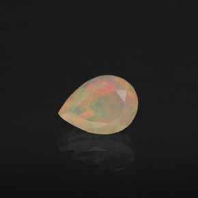 0.60 ct Multicolor Opal Gemstone, Opal Gem in Pear Facet Shape for Sale.