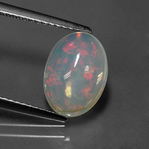 2.01 ct Multicolor Opal Gemstone, Opal Gem in Oval Cabochon Shape for Sale.