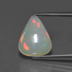 3.53 ct White Opal Gemstone, Opal Gem in Pear Cabochon Shape for Sale.