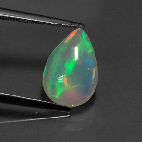 2.08 ct Multicolor Opal Gemstone, Opal Gem in Pear Cabochon Shape for Sale.