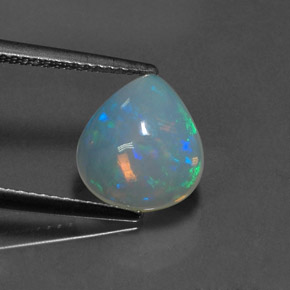 2.00 ct Multicolor Opal Gemstone, Opal Gem in Pear Cabochon Shape for Sale.
