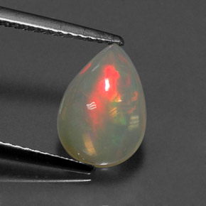 1.80 ct Multicolor Opal Gemstone, Opal Gem in Pear Cabochon Shape for Sale.