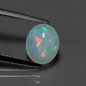 1.29 ct Multicolor Opal Gemstone, Opal Gem in Oval Cabochon Shape for Sale.