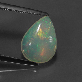 1.72 ct Multicolor Opal Gemstone, Opal Gem in Pear Cabochon Shape for Sale.