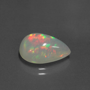 3.12 ct Multicolor Opal Stone, Natural Opal in Pear Cabochon Shape for Sale