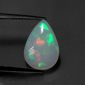 2.21 ct Multicolor Opal Gemstone, Opal Gem in Pear Cabochon Shape for Sale.