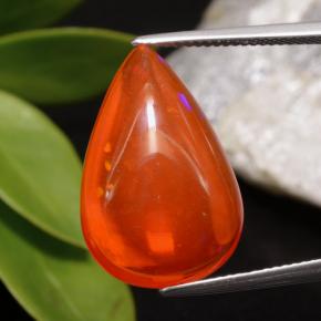 9.93 ct Orange Opal Gemstone, Opal Gem in Pear Cabochon Shape for Sale.