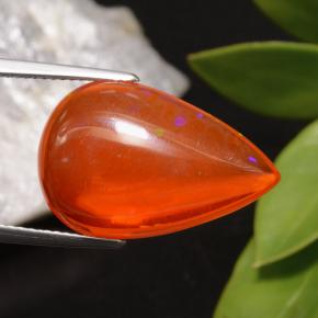 9.93 ct Orange Opal Stone, Natural Opal in Pear Cabochon Shape for Sale