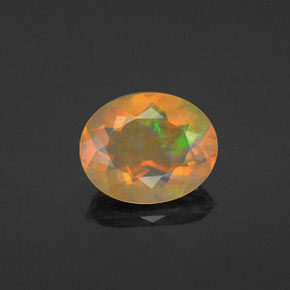 1.56 ct Multicolor Opal Gemstone, Opal Gem in Oval Facet Shape for Sale.