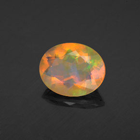 1.56 ct Multicolor Opal Stone, Natural Opal in Oval Facet Shape for Sale