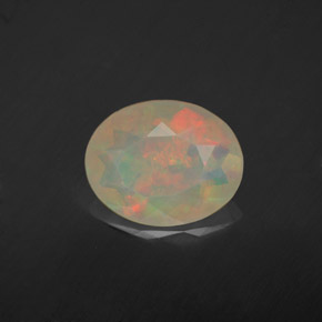 1.46 ct Multicolor Opal Gemstone, Opal Gem in Oval Facet Shape for Sale.
