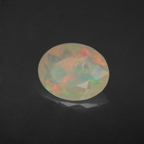 1.46 ct Multicolor Opal Stone, Natural Opal in Oval Facet Shape for Sale