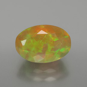 1.84 ct Multicolor Opal Gemstone, Opal Gem in Oval Facet Shape for Sale.