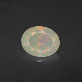 1.50 ct Multicolor Opal Gemstone, Opal Gem in Oval Facet Shape for Sale.