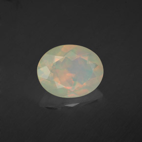 1.50 ct Multicolor Opal Stone, Natural Opal in Oval Facet Shape for Sale