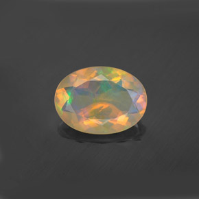 1.97 ct Multicolor Opal Gemstone, Opal Gem in Oval Facet Shape for Sale.