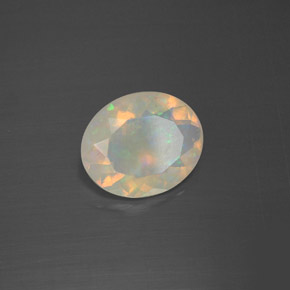 1.60 ct Multicolor Opal Stone, Natural Opal in Oval Facet Shape for Sale