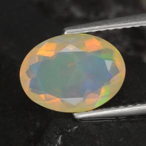 1.53 ct Multicolor Opal Gemstone, Opal Gem in Oval Facet Shape for Sale.