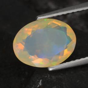 1.53 ct Multicolor Opal Stone, Natural Opal in Oval Facet Shape for Sale