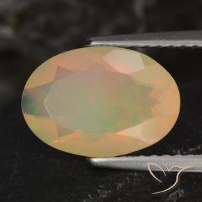 1.46 ct Multicolor Opal Stone, Natural Opal in Oval Facet Shape for Sale