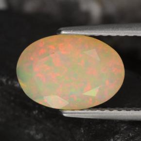 1.51 ct Multicolor Opal Stone, Natural Opal in Oval Facet Shape for Sale
