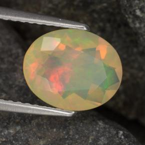 1.24 ct Multicolor Opal Stone, Natural Opal in Oval Facet Shape for Sale
