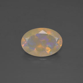 1.63 ct Multicolor Opal Gemstone, Opal Gem in Oval Facet Shape for Sale.
