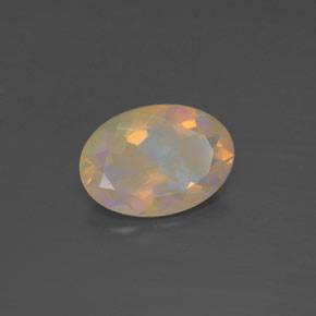 1.63 ct Multicolor Opal Stone, Natural Opal in Oval Facet Shape for Sale