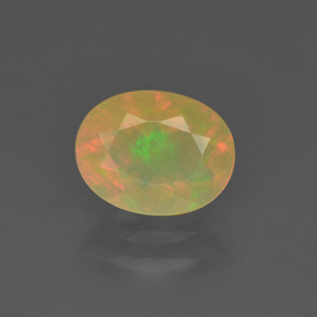 0.85 ct Multicolor Opal Gemstone, Opal Gem in Oval Facet Shape for Sale.