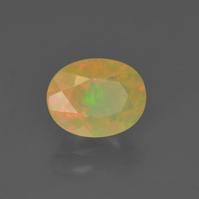 0.85 ct Multicolor Opal Stone, Natural Opal in Oval Facet Shape for Sale