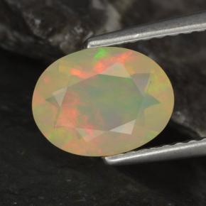 0.96 ct Multicolor Opal Gemstone, Opal Gem in Oval Facet Shape for Sale.
