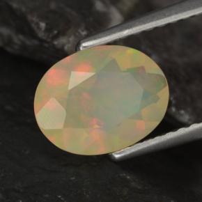 0.96 ct Multicolor Opal Stone, Natural Opal in Oval Facet Shape for Sale