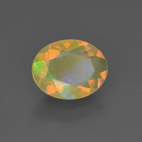0.93 ct Multicolor Opal Stone, Natural Opal in Oval Facet Shape for Sale