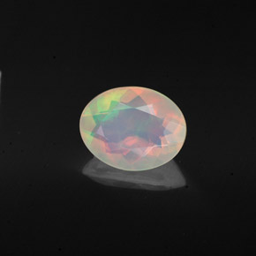 0.98 ct Multicolor Opal Stone, Natural Opal in Oval Facet Shape for Sale