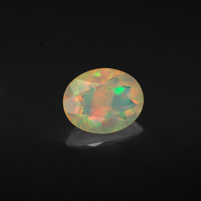 0.92 ct Multicolor Opal Stone, Natural Opal in Oval Facet Shape for Sale