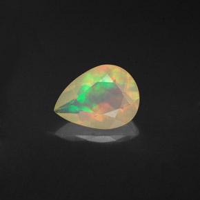 0.92 ct Multicolor Opal Gemstone, Opal Gem in Pear Facet Shape for Sale.