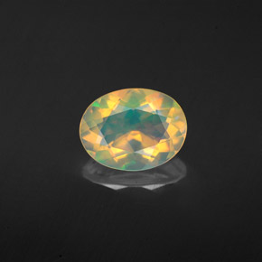 1.13 ct Multicolor Opal Gemstone, Opal Gem in Oval Facet Shape for Sale.
