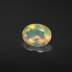1.13 ct Multicolor Opal Stone, Natural Opal in Oval Facet Shape for Sale
