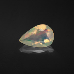 0.87 ct Multicolor Opal Gemstone, Opal Gem in Pear Facet Shape for Sale.
