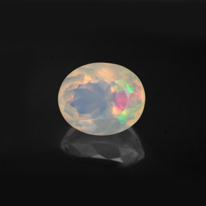 2.58 ct Multicolor Opal Stone, Natural Opal in Oval Facet Shape for Sale