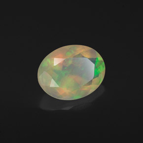 1.00 ct Multicolor Opal Stone, Natural Opal in Oval Facet Shape for Sale